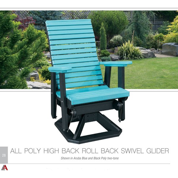 High Back Roll Back Swivel Glider